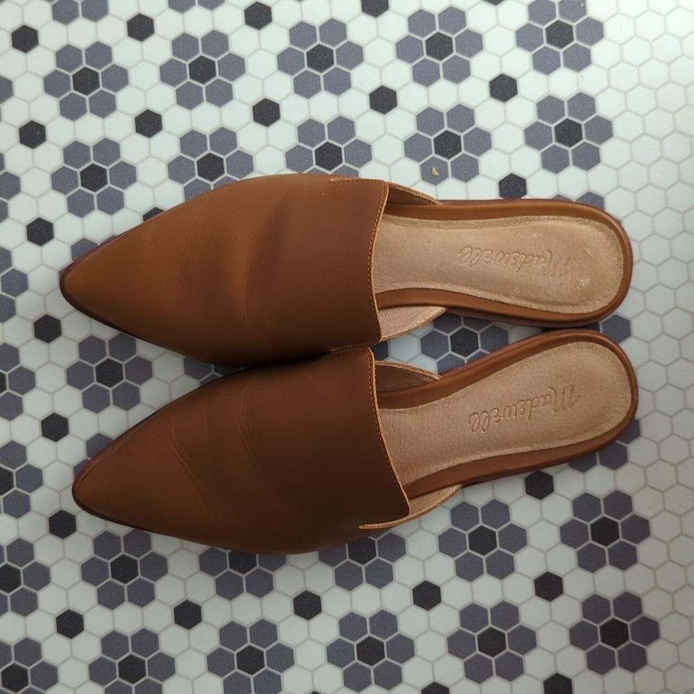 Madewell tan mule flats